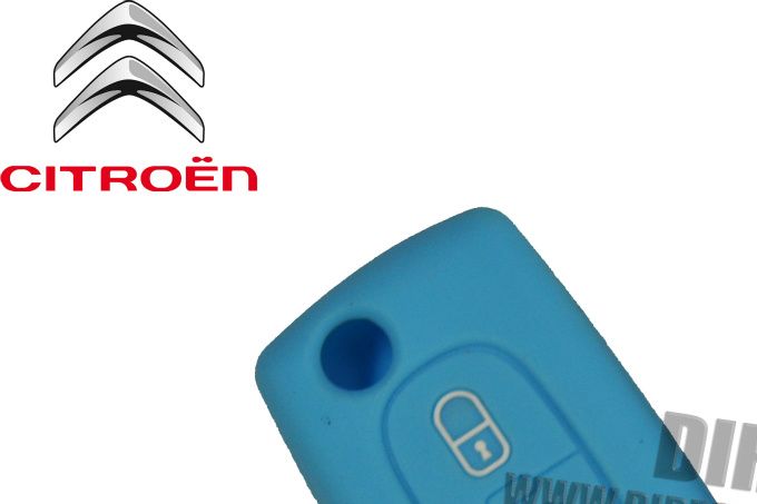 HOUSSE ETUI CLE CLEF TELECOMMANDE BLEU Citroën C1, C2, C3, C4, Picasso, Aircross, C5, C6, C-Crosser...