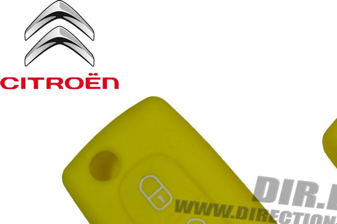 HOUSSE ETUI CLE CLEF TELECOMMANDE JAUNE Citroën C1, C2, C3, C4, Picasso, Aircross, C5, C6, C-Crosser...