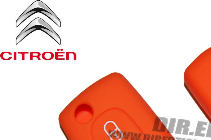 HOUSSE ETUI CLE CLEF TELECOMMANDE ORENGE Citroën C1, C2, C3, C4, Picasso, Aircross, C5, C6, C-Crosser...