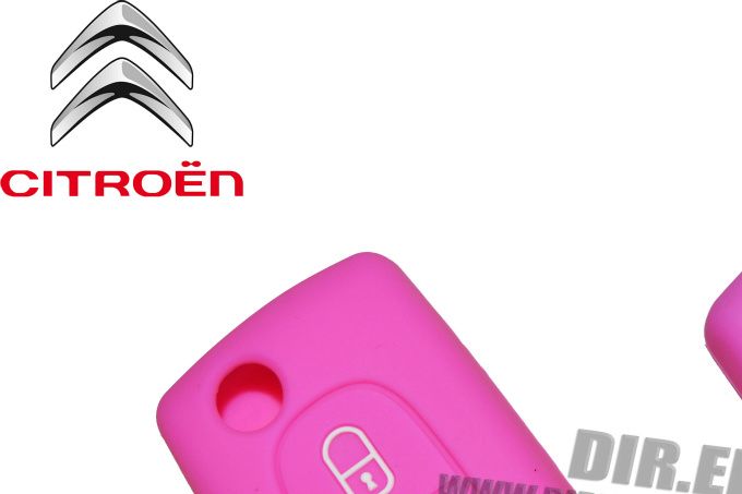 HOUSSE ETUI CLE CLEF TELECOMMANDE ROSE Citroën C1, C2, C3, C4, Picasso, Aircross, C5, C6, C-Crosser...