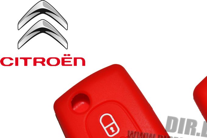 HOUSSE ETUI CLE CLEF TELECOMMANDE ROUGE Citroën C1, C2, C3, C4, Picasso, Aircross, C5, C6, C-Crosser...