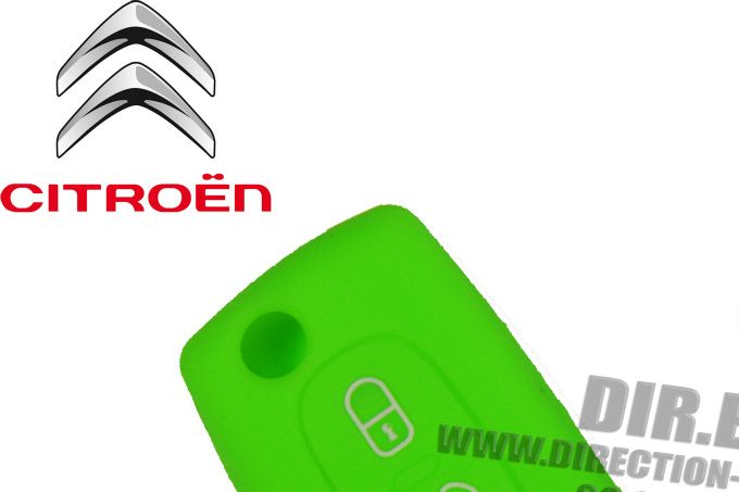 HOUSSE ETUI CLE CLEF TELECOMMANDE VERT Citroën C1, C2, C3, C4, Picasso, Aircross, C5, C6, C-Crosser...
