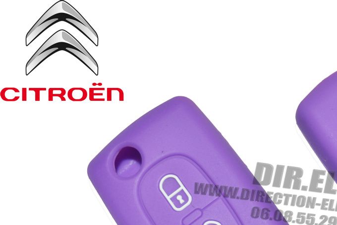 HOUSSE ETUI CLE CLEF TELECOMMANDE VIOLET Citroën C1, C2, C3, C4, Picasso, Aircross, C5, C6, C-Crosser...