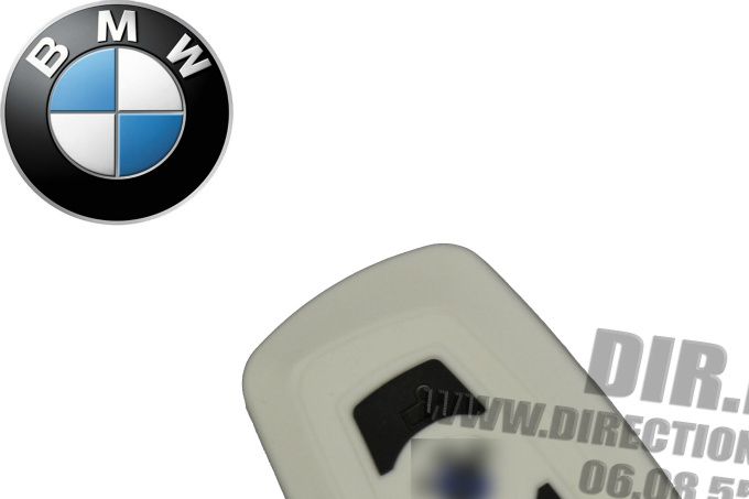 HOUSSE ETUI CLE CLEF TELECOMMANDE SILICONE BLANC / BLANCHE BMW SERIE 1 3 5 6 7 X3 X5 X6