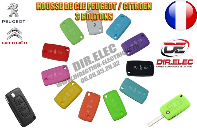 HOUSSE DE CLE PEUGEOT 207, 307, 308, 407, 607, 807, 3008, 5008