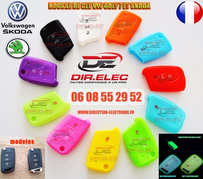 HOUSSE, ETUI, TELECOMMANDE DE CLE VW GOLF 7 
3 BOUTONS
